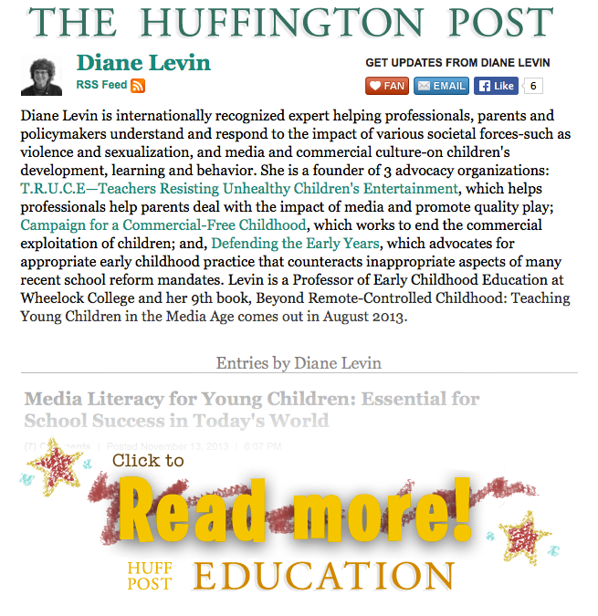 Diane E. Levin is a Blogger on the Huffington Post